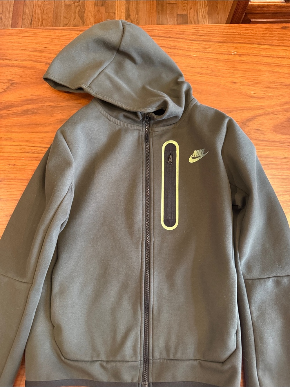 Nike Kids Hunter Green tech Hooded Full-Zip Sweatshirt